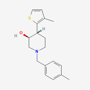 molecular formula C18H23NOS B3809328 (3S*,4R*)-1-(4-methylbenzyl)-4-(3-methyl-2-thienyl)piperidin-3-ol 