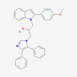 molecular formula C33H29N3O2 B380934 1-(4,5-diphenyl-1H-imidazol-1-yl)-3-(2-(4-methoxyphenyl)-1H-indol-1-yl)propan-2-ol CAS No. 347369-64-6