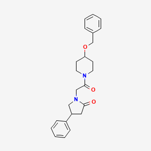 molecular formula C24H28N2O3 B3809344 1-{2-[4-(benzyloxy)-1-piperidinyl]-2-oxoethyl}-4-phenyl-2-pyrrolidinone 
