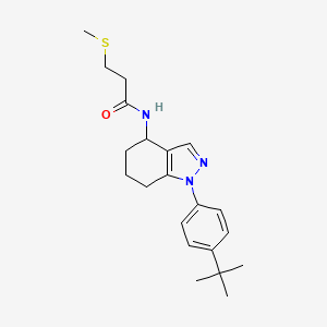molecular formula C21H29N3OS B3809351 N-[1-(4-tert-butylphenyl)-4,5,6,7-tetrahydro-1H-indazol-4-yl]-3-(methylthio)propanamide 