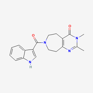 molecular formula C19H20N4O2 B3809355 7-(1H-indol-3-ylcarbonyl)-2,3-dimethyl-3,5,6,7,8,9-hexahydro-4H-pyrimido[4,5-d]azepin-4-one 
