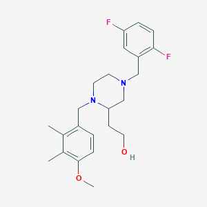molecular formula C23H30F2N2O2 B3809369 2-[4-(2,5-difluorobenzyl)-1-(4-methoxy-2,3-dimethylbenzyl)-2-piperazinyl]ethanol 