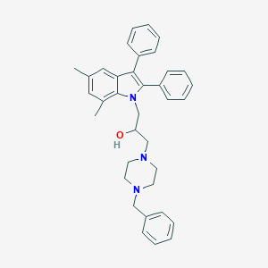 1-(4-benzyl-1-piperazinyl)-3-(5,7-dimethyl-2,3-diphenyl-1H-indol-1-yl)-2-propanol