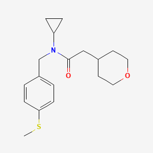 molecular formula C18H25NO2S B3809387 N-cyclopropyl-N-[4-(methylthio)benzyl]-2-(tetrahydro-2H-pyran-4-yl)acetamide 