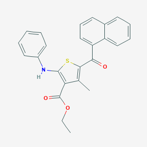 molecular formula C25H21NO3S B380940 Ethyl 2-anilino-4-methyl-5-(1-naphthoyl)-3-thiophenecarboxylate 