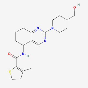 molecular formula C20H26N4O2S B3809400 N-{2-[4-(hydroxymethyl)-1-piperidinyl]-5,6,7,8-tetrahydro-5-quinazolinyl}-3-methyl-2-thiophenecarboxamide 