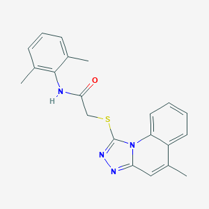 molecular formula C21H20N4OS B380942 N-(2,6-dimethylphenyl)-2-[(5-methyl[1,2,4]triazolo[4,3-a]quinolin-1-yl)sulfanyl]acetamide CAS No. 315677-23-7