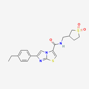 molecular formula C19H21N3O3S2 B3809443 N-[(1,1-dioxidotetrahydro-3-thienyl)methyl]-6-(4-ethylphenyl)imidazo[2,1-b][1,3]thiazole-3-carboxamide 