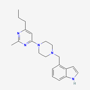 molecular formula C21H27N5 B3809456 4-{[4-(2-methyl-6-propylpyrimidin-4-yl)piperazin-1-yl]methyl}-1H-indole 