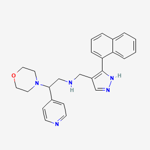molecular formula C25H27N5O B3809466 2-(4-morpholinyl)-N-{[3-(1-naphthyl)-1H-pyrazol-4-yl]methyl}-2-(4-pyridinyl)ethanamine 