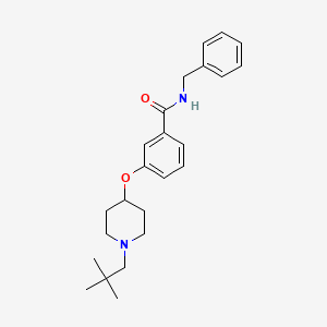 molecular formula C24H32N2O2 B3809469 N-benzyl-3-{[1-(2,2-dimethylpropyl)-4-piperidinyl]oxy}benzamide 