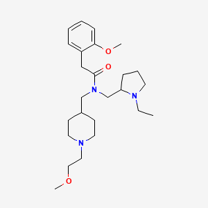 molecular formula C25H41N3O3 B3809481 N-[(1-ethyl-2-pyrrolidinyl)methyl]-N-{[1-(2-methoxyethyl)-4-piperidinyl]methyl}-2-(2-methoxyphenyl)acetamide 