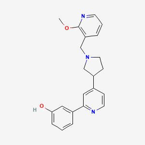 molecular formula C22H23N3O2 B3809507 3-(4-{1-[(2-methoxypyridin-3-yl)methyl]pyrrolidin-3-yl}pyridin-2-yl)phenol 