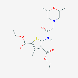 molecular formula C19H28N2O6S B380951 Diethyl 5-{[(2,6-dimethyl-4-morpholinyl)acetyl]amino}-3-methyl-2,4-thiophenedicarboxylate CAS No. 315678-42-3