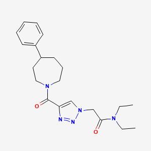 molecular formula C21H29N5O2 B3809522 N,N-diethyl-2-{4-[(4-phenyl-1-azepanyl)carbonyl]-1H-1,2,3-triazol-1-yl}acetamide 