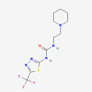 molecular formula C11H16F3N5OS B3809526 N-(2-piperidin-1-ylethyl)-N'-[5-(trifluoromethyl)-1,3,4-thiadiazol-2-yl]urea 