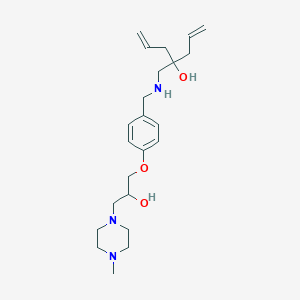 molecular formula C23H37N3O3 B3809543 4-[({4-[2-hydroxy-3-(4-methyl-1-piperazinyl)propoxy]benzyl}amino)methyl]-1,6-heptadien-4-ol 