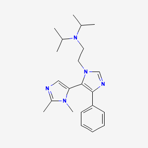 molecular formula C22H31N5 B3809562 N-[2-(2',3'-dimethyl-5-phenyl-3H,3'H-4,4'-biimidazol-3-yl)ethyl]-N-isopropylpropan-2-amine 