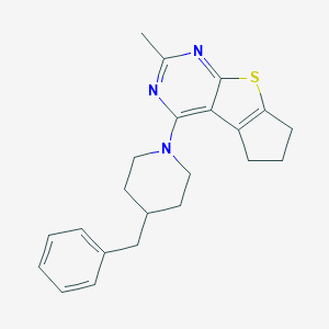 molecular formula C22H25N3S B380957 4-(4-benzyl-1-piperidinyl)-2-methyl-6,7-dihydro-5H-cyclopenta[4,5]thieno[2,3-d]pyrimidine CAS No. 315678-48-9
