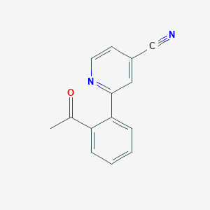 molecular formula C14H10N2O B3809579 2-(2-acetylphenyl)isonicotinonitrile 