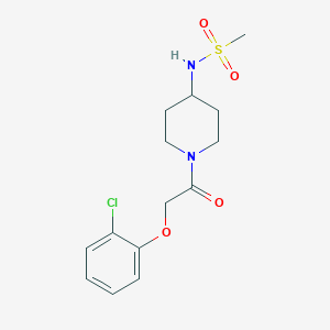 molecular formula C14H19ClN2O4S B3809592 N-{1-[2-(2-chlorophenoxy)acetyl]-4-piperidinyl}methanesulfonamide 