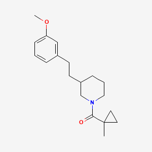 molecular formula C19H27NO2 B3809606 3-[2-(3-methoxyphenyl)ethyl]-1-[(1-methylcyclopropyl)carbonyl]piperidine 