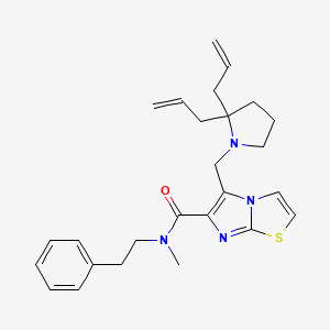 molecular formula C26H32N4OS B3809611 5-[(2,2-diallyl-1-pyrrolidinyl)methyl]-N-methyl-N-(2-phenylethyl)imidazo[2,1-b][1,3]thiazole-6-carboxamide 