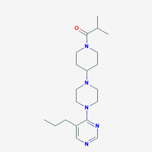 molecular formula C20H33N5O B3809618 4-[4-(1-isobutyrylpiperidin-4-yl)piperazin-1-yl]-5-propylpyrimidine 