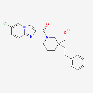 [1-[(6-chloroimidazo[1,2-a]pyridin-2-yl)carbonyl]-3-(2-phenylethyl)-3-piperidinyl]methanol