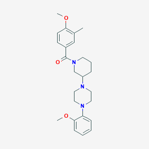 molecular formula C25H33N3O3 B3809639 1-[1-(4-methoxy-3-methylbenzoyl)-3-piperidinyl]-4-(2-methoxyphenyl)piperazine 