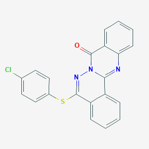 molecular formula C21H12ClN3OS B380964 5-(4-Chlorophenyl)sulfanylquinazolino[2,3-a]phthalazin-8-one CAS No. 315679-52-8