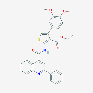 Ethyl 4-(3,4-dimethoxyphenyl)-2-{[(2-phenyl-4-quinolinyl)carbonyl]amino}-3-thiophenecarboxylate
