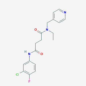 N'-(3-chloro-4-fluorophenyl)-N-ethyl-N-(pyridin-4-ylmethyl)succinamide