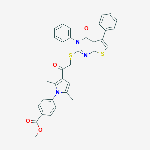 methyl 4-(2,5-dimethyl-3-{[(4-oxo-3,5-diphenyl-3,4-dihydrothieno[2,3-d]pyrimidin-2-yl)sulfanyl]acetyl}-1H-pyrrol-1-yl)benzoate