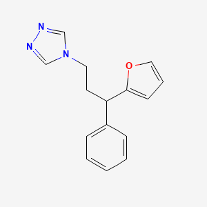 molecular formula C15H15N3O B3809687 4-[3-(2-furyl)-3-phenylpropyl]-4H-1,2,4-triazole 