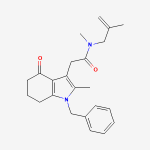 molecular formula C23H28N2O2 B3809707 2-(1-benzyl-2-methyl-4-oxo-4,5,6,7-tetrahydro-1H-indol-3-yl)-N-methyl-N-(2-methyl-2-propen-1-yl)acetamide 