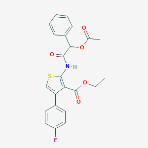 molecular formula C23H20FNO5S B380971 Ethyl 2-{[(acetyloxy)(phenyl)acetyl]amino}-4-(4-fluorophenyl)-3-thiophenecarboxylate 