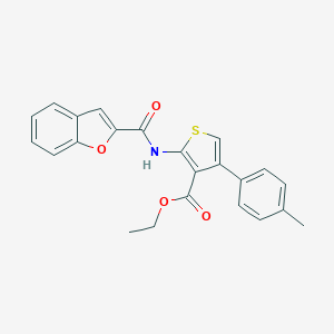 molecular formula C23H19NO4S B380972 Ethyl 2-(1-benzofuran-2-carbonylamino)-4-(4-methylphenyl)thiophene-3-carboxylate CAS No. 315679-64-2