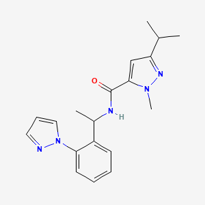 3-isopropyl-1-methyl-N-{1-[2-(1H-pyrazol-1-yl)phenyl]ethyl}-1H-pyrazole-5-carboxamide