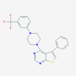 molecular formula C23H19F3N4S B380973 5-Phenyl-4-{4-[3-(trifluoromethyl)phenyl]-1-piperazinyl}thieno[2,3-d]pyrimidine 
