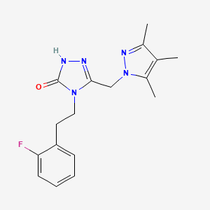 molecular formula C17H20FN5O B3809743 4-[2-(2-fluorophenyl)ethyl]-5-[(3,4,5-trimethyl-1H-pyrazol-1-yl)methyl]-2,4-dihydro-3H-1,2,4-triazol-3-one 
