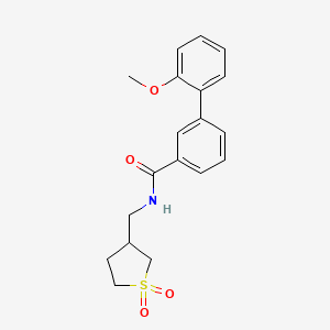 molecular formula C19H21NO4S B3809752 N-[(1,1-dioxidotetrahydro-3-thienyl)methyl]-2'-methoxybiphenyl-3-carboxamide 