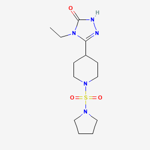 molecular formula C13H23N5O3S B3809758 4-ethyl-5-[1-(pyrrolidin-1-ylsulfonyl)piperidin-4-yl]-2,4-dihydro-3H-1,2,4-triazol-3-one 