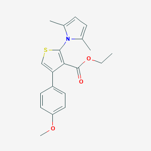 molecular formula C20H21NO3S B380977 ethyl 2-(2,5-dimethyl-1H-pyrrol-1-yl)-4-(4-methoxyphenyl)-3-thiophenecarboxylate 