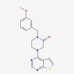 molecular formula C18H18N4O2S B3809789 1-(3-methoxybenzyl)-4-thieno[2,3-d]pyrimidin-4-yl-2-piperazinone 