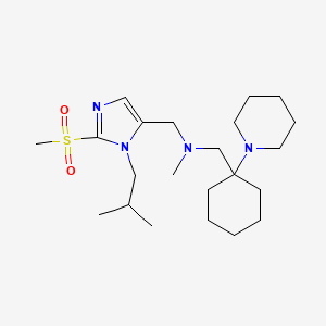 molecular formula C22H40N4O2S B3809790 1-[1-isobutyl-2-(methylsulfonyl)-1H-imidazol-5-yl]-N-methyl-N-{[1-(1-piperidinyl)cyclohexyl]methyl}methanamine 