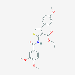 molecular formula C23H23NO6S B380980 Ethyl 2-[(3,4-dimethoxybenzoyl)amino]-4-(4-methoxyphenyl)-3-thiophenecarboxylate 