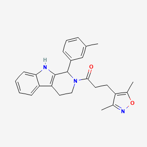 molecular formula C26H27N3O2 B3809800 2-[3-(3,5-dimethyl-4-isoxazolyl)propanoyl]-1-(3-methylphenyl)-2,3,4,9-tetrahydro-1H-beta-carboline 