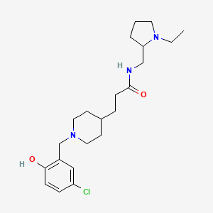 molecular formula C22H34ClN3O2 B3809807 3-[1-(5-chloro-2-hydroxybenzyl)-4-piperidinyl]-N-[(1-ethyl-2-pyrrolidinyl)methyl]propanamide 
