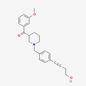 molecular formula C24H27NO3 B3809821 {1-[4-(4-hydroxy-1-butyn-1-yl)benzyl]-3-piperidinyl}(3-methoxyphenyl)methanone 